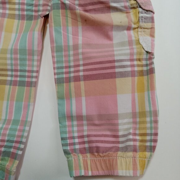 Joe Fresh Kids Child Long Shorts Size 5 Plaid Pink Green Beach Coastal School - Picture 9 of 11